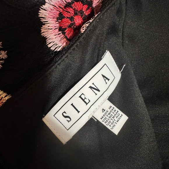 Floral Embroidered Black Dress - Picture 3 of 4